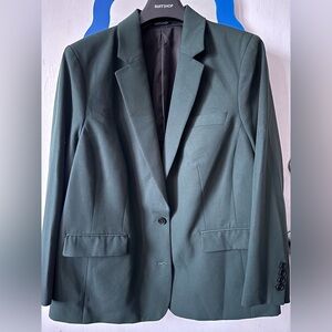 SUITSHOP Women’s Hunter Green Pant Suit Set Stretch Lined Jacket 14S Pants 12S